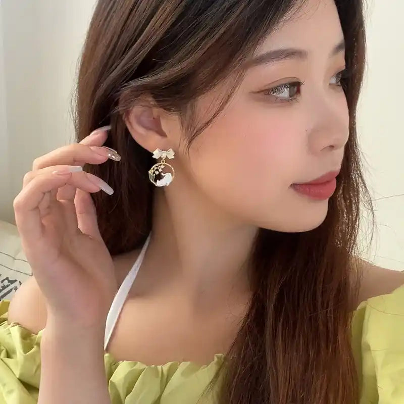 Boucles d'oreilles Chat et Muguet