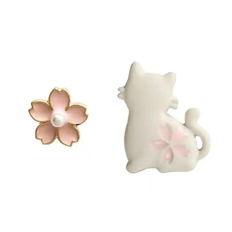 Boucles d'oreilles Chat et Sakura