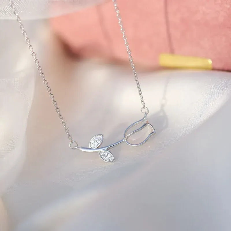 Collier Tulipe Argentée