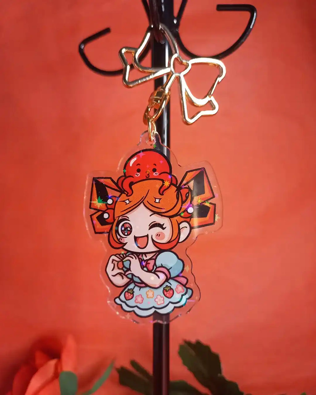 Porte-clé Geekélia et Takoyageek Fraise