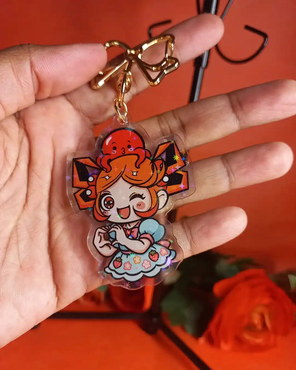 Porte-clé Geekélia et Takoyageek Fraise