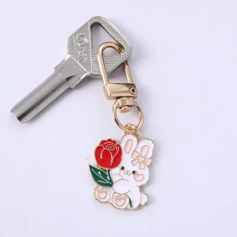 Porte-clés Lapin et Rose