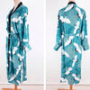 Veste Kimono Longue "Grues" Bleu