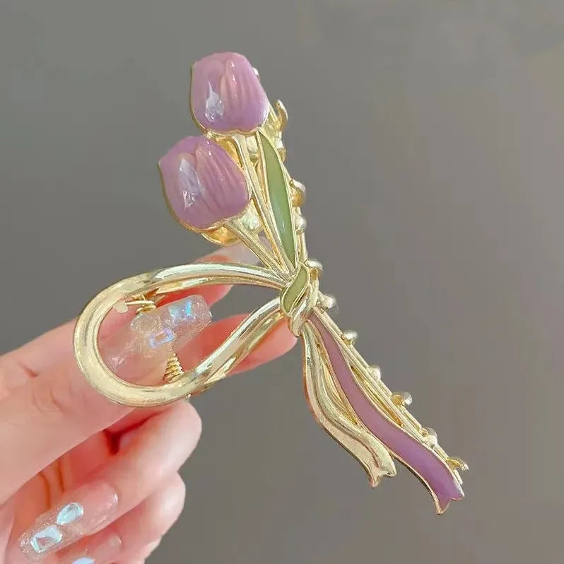 Pince à cheveux Tulipe Romantique