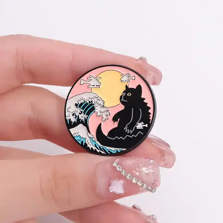 Pin's Vague de Kanagawa et NekoZilla