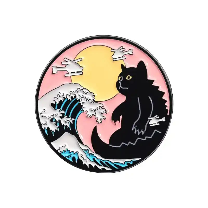 Pin's Vague de Kanagawa et NekoZilla