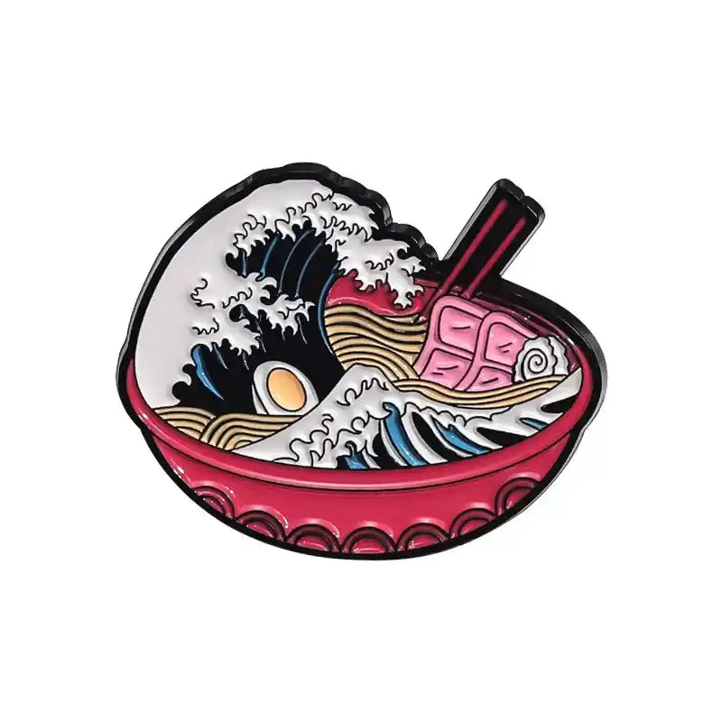Pin's Vague de Kanagawa et Bol de Ramen