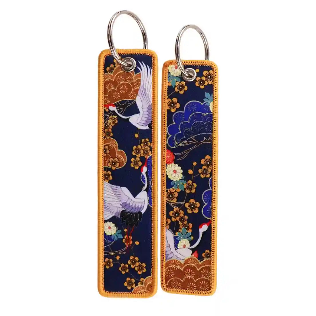 Porte-clé Grue et Sakura Nuit Ocrée #01