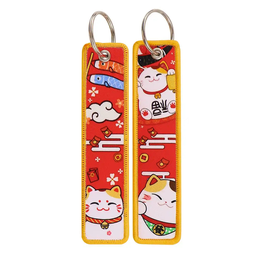 Porte-clé Maneki Neko Rouge Porte-Bonheur #02