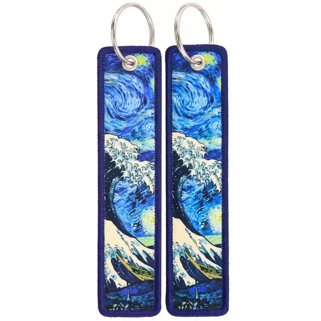 Porte-clé Grandes Vagues Bleu Profond #14