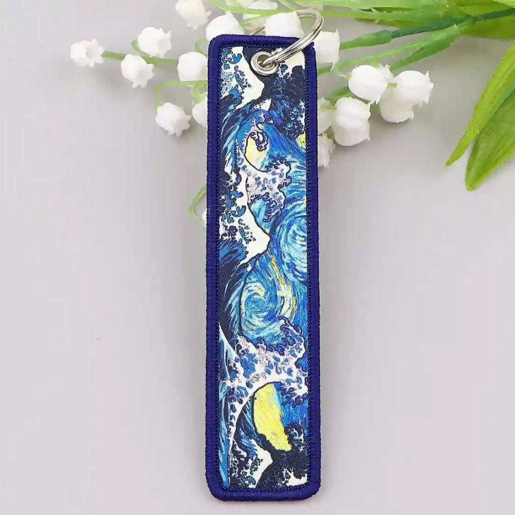 Porte-clé Grandes Vagues Bleu Profond #15