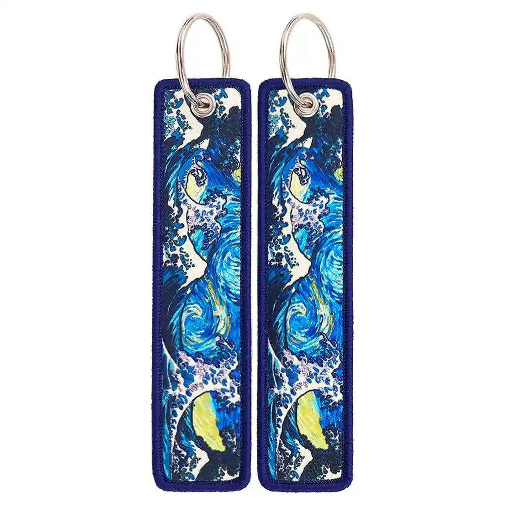 Porte-clé Grandes Vagues Bleu Profond #15