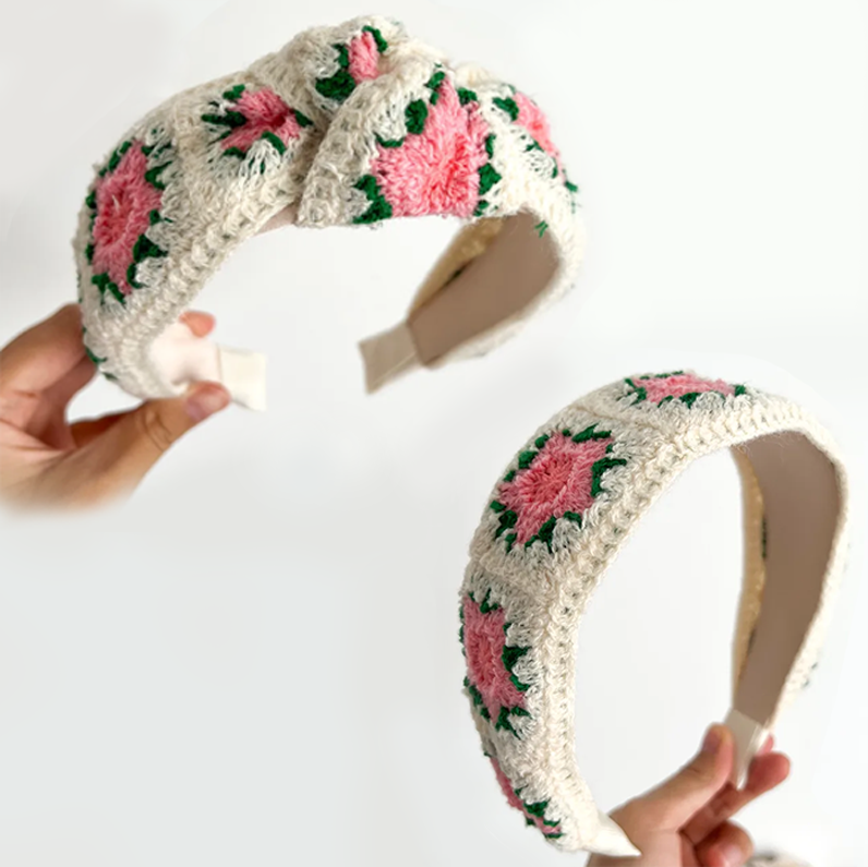 Serre-tête Tricot Floral (2 modèles différents)