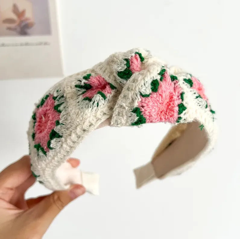 Serre-tête Tricot Floral (2 modèles différents)