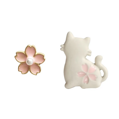 Boucles d'oreilles Chat et Sakura