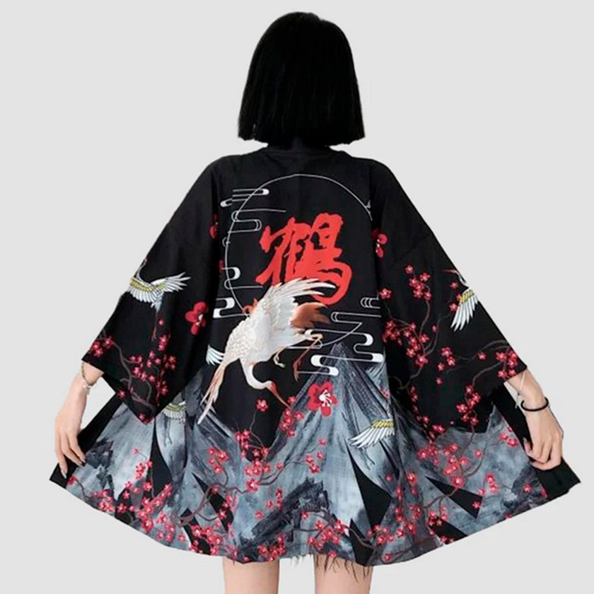 Veste Kimono Courte "Sous les Cerisiers"