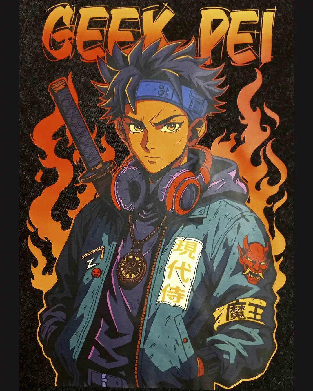 Geek Pei Vintage / T-shirt manga coton épais unisexe en précommande