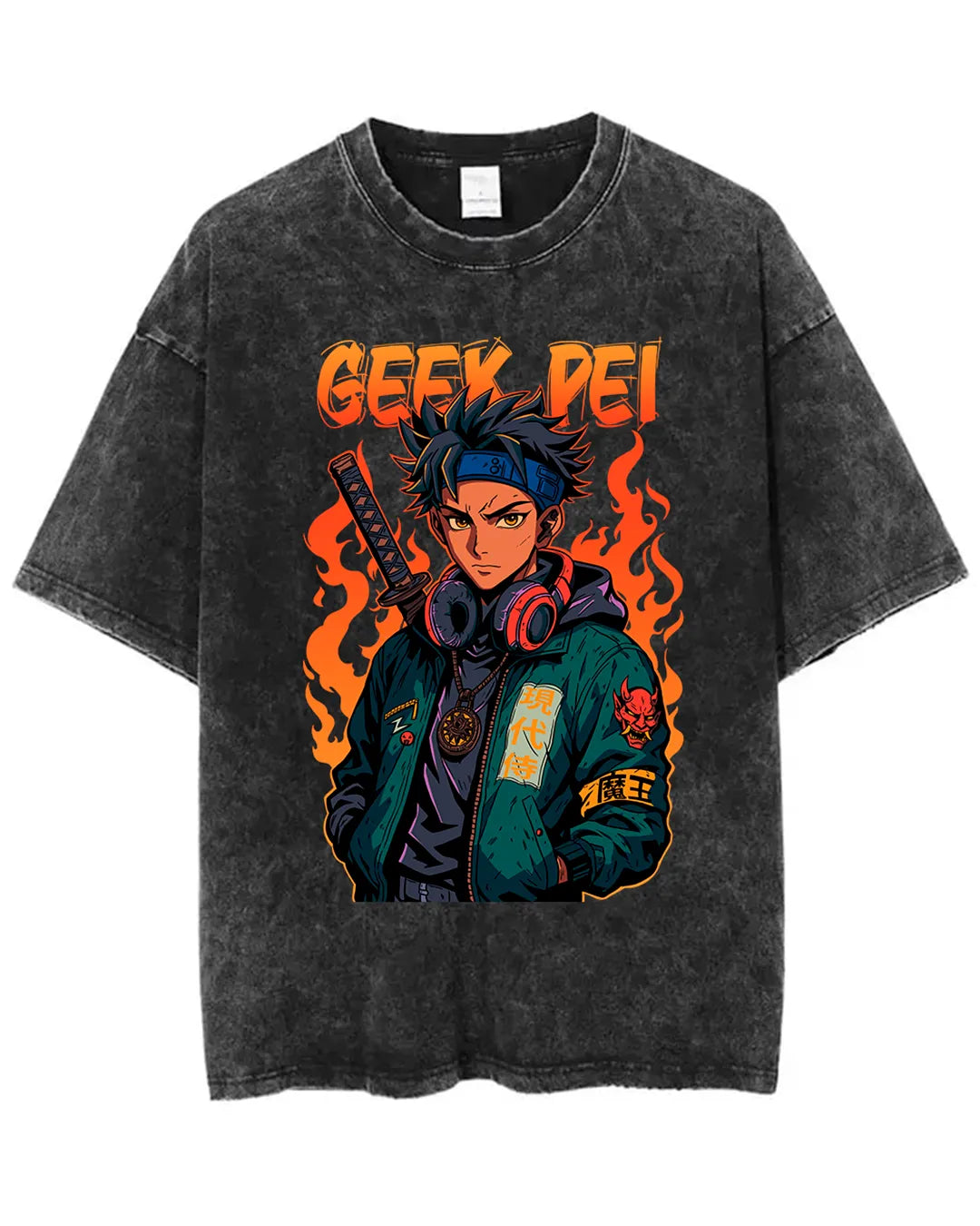 Geek Pei Vintage / T-shirt manga coton épais unisexe en précommande