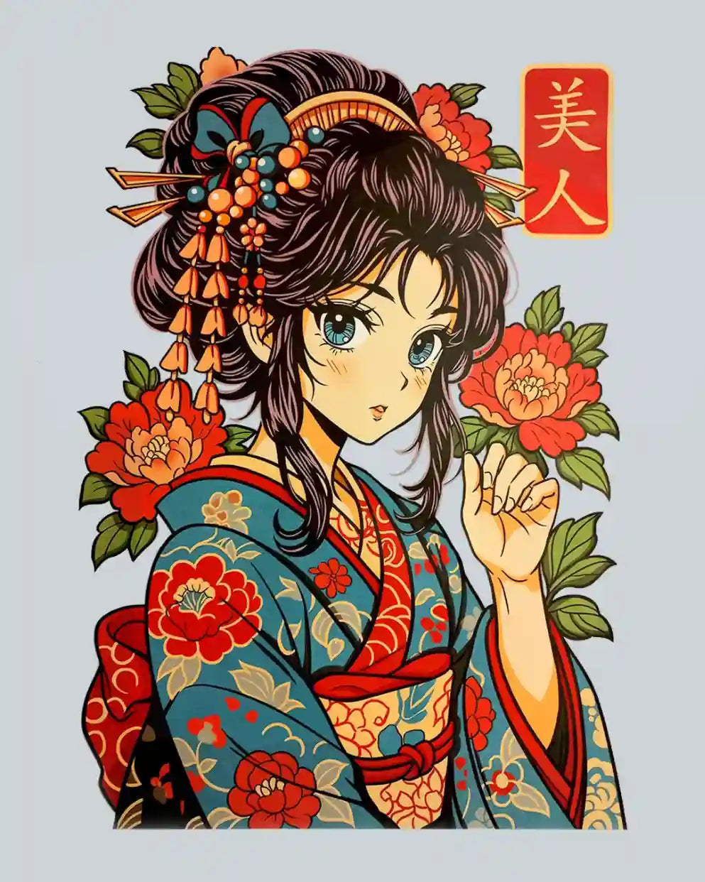 Geisha / T-shirt manga coton épais unisexe en précommande