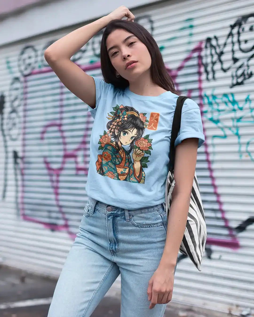 Geisha / T-shirt manga coton épais unisexe en précommande