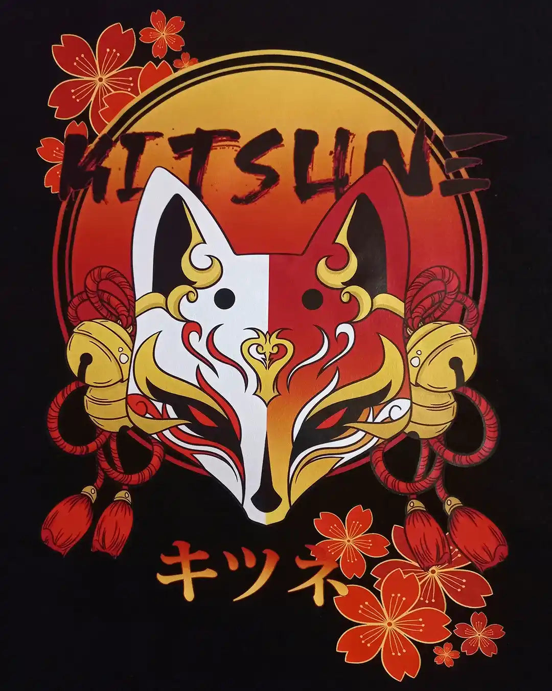 Masque Kitsune / T-shirt manga unisexe en précommande