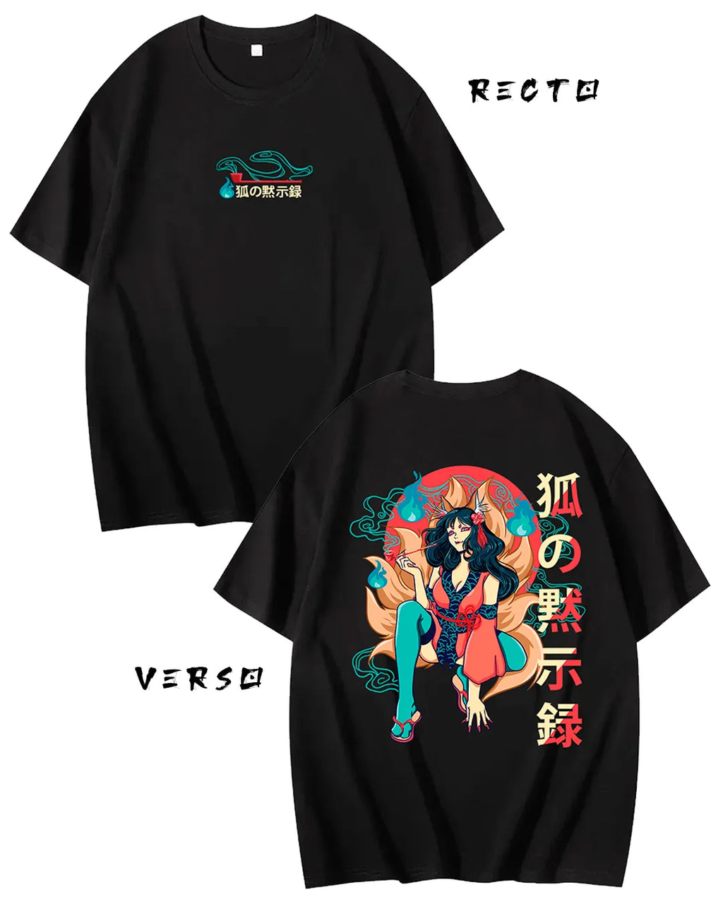 Kitsune / T-shirt manga unisexe en précommande