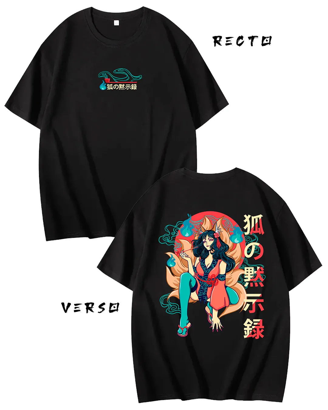 Kitsune / T-shirt manga unisexe en précommande