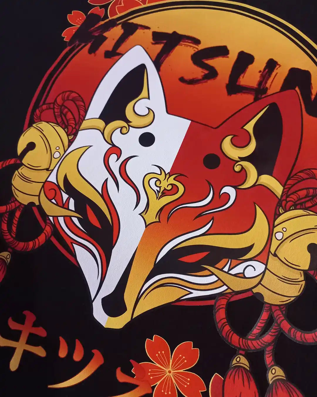 Masque Kitsune / T-shirt manga unisexe en précommande