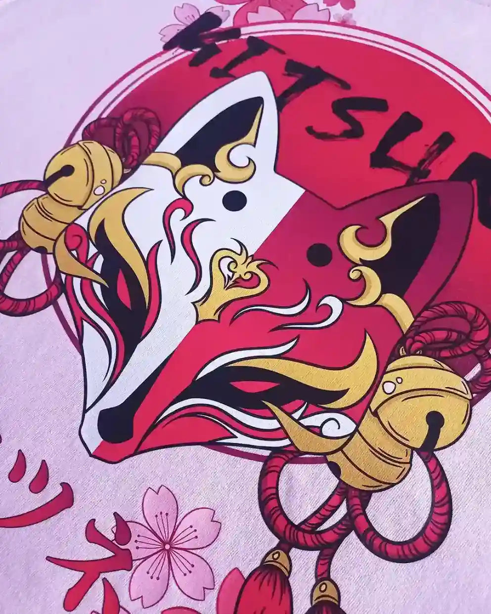 Masque Kitsune / T-shirt manga coton épais unisexe en précommande