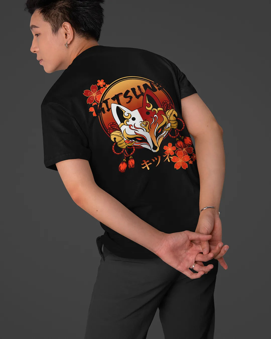Masque Kitsune / T-shirt manga unisexe en précommande