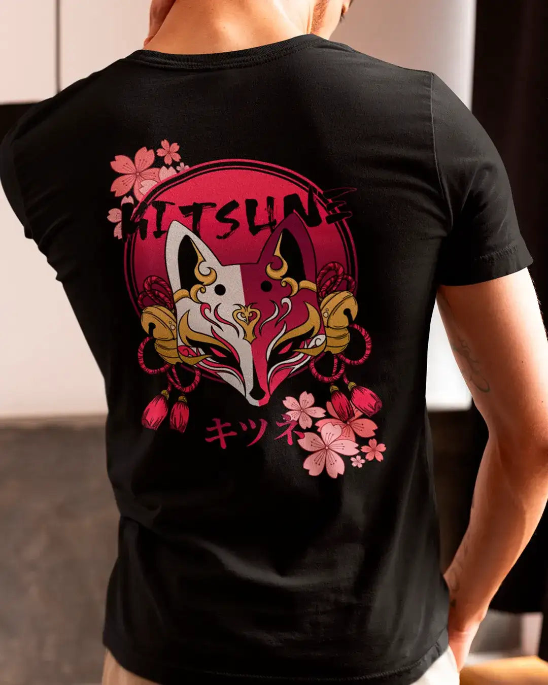 Masque Kitsune / T-shirt manga unisexe en précommande