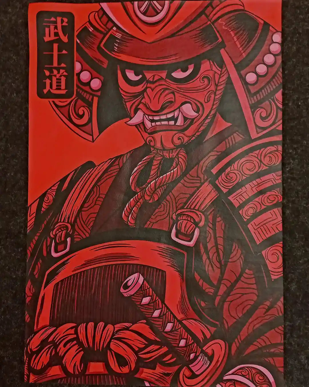 Samourai Vintage / T-shirt manga coton épais unisexe en précommande
