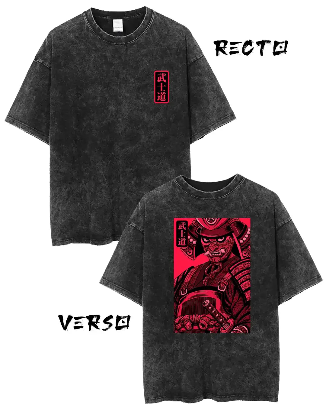 Samourai Vintage / T-shirt manga coton épais unisexe en précommande
